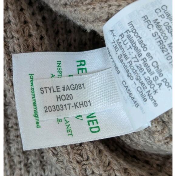 J. Crew Factory Men's Cotton Waffle Knit Tan 1/4 Zip Sweater Size Large - Picture 8 of 9